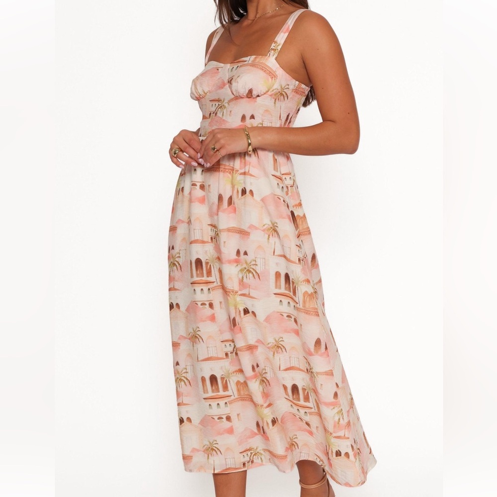 Coral pink sun dress